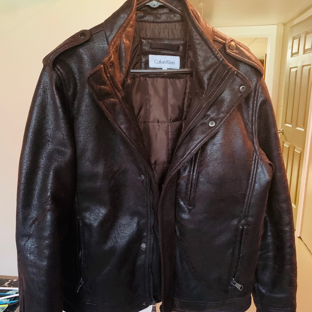 Faux leather jacket for men